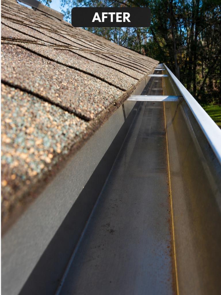 Clean gutter after cleaning