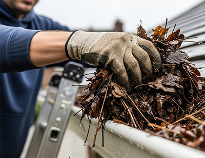 Clogged gutter